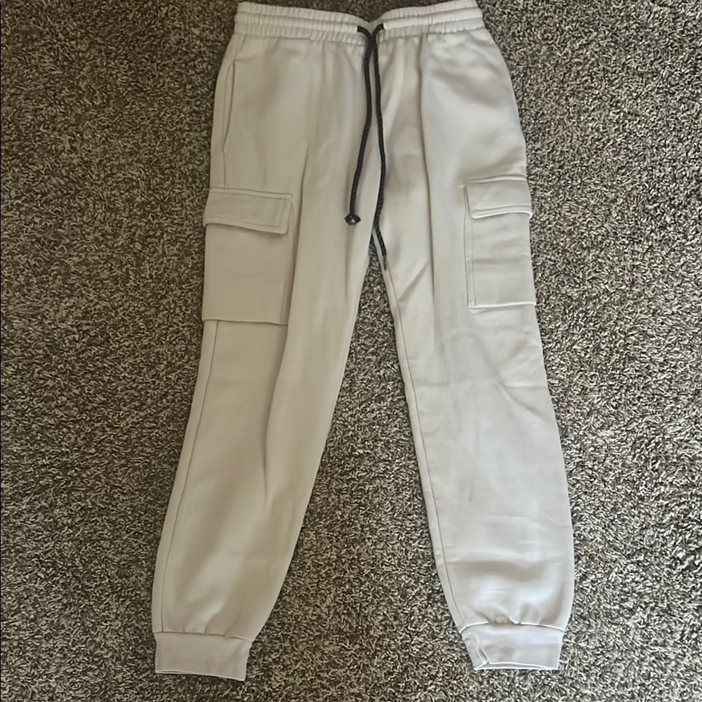 Men's PacSun Crème Cargo Jogger Pants